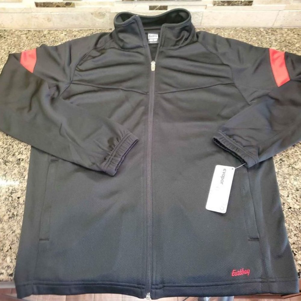 NEW Eastbay Mens Small Black Track jacket - Full Zip